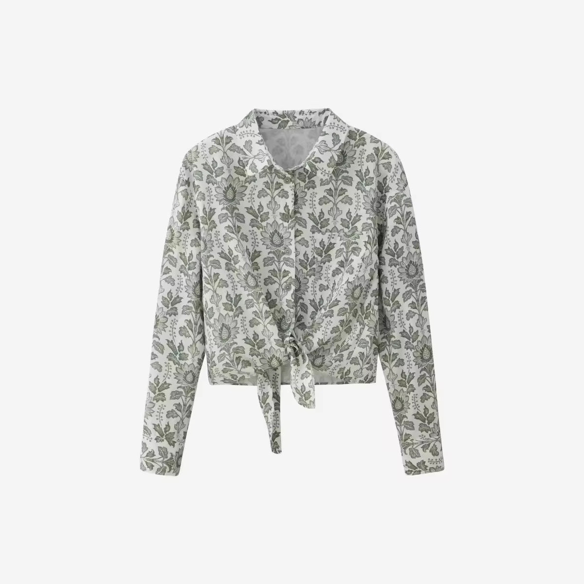 Fashionable, Elegant, And Fresh Cotton-linen Shirt And Skirt Set