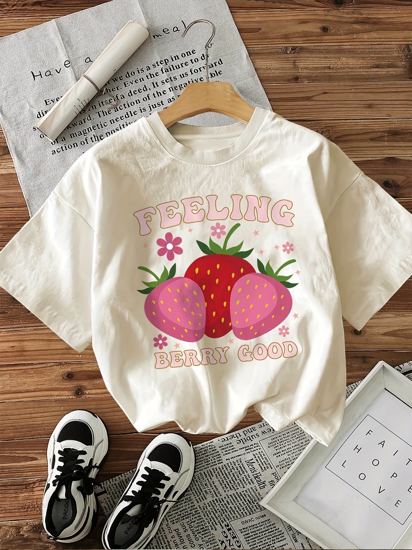 Women's Printed Short-Sleeve Crew-Neck Top