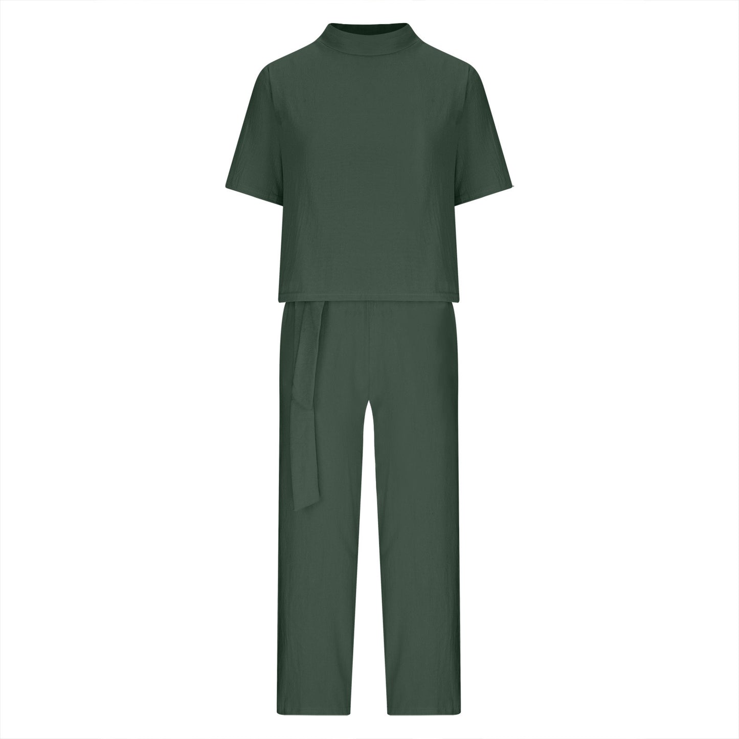 Round-neck Plus-size Womens Casual Two-piece Set, Trendy For Women