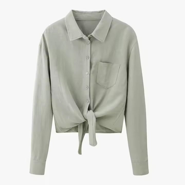 Fashionable, Elegant, And Fresh Cotton-linen Shirt And Skirt Set